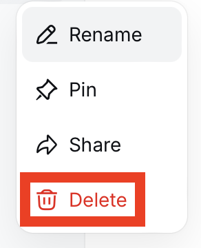 DeepSeek conversation "Delete" 