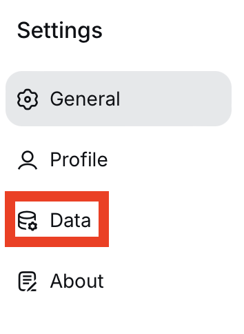 DeepSeek "Data" link