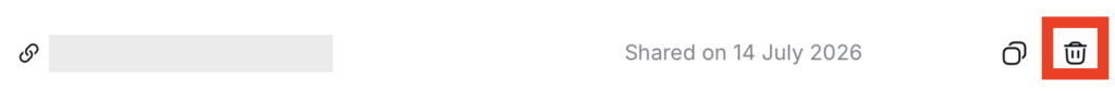 DeepSeek bin icon next to a shared link