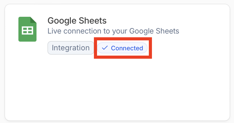 Julius AI Google Sheets "Connected"