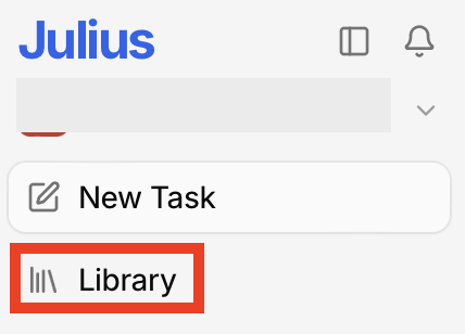 Julius AI "Library"