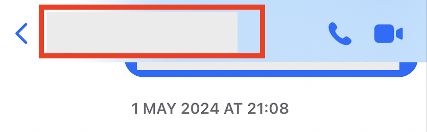 Facebook Messenger person's name 