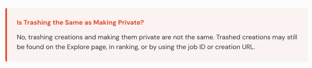 Midjourney "Is Trashing the Same as Making Private?" 
