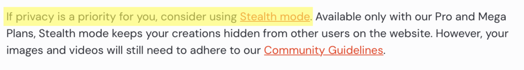 Information about Midjourney Stealth mode