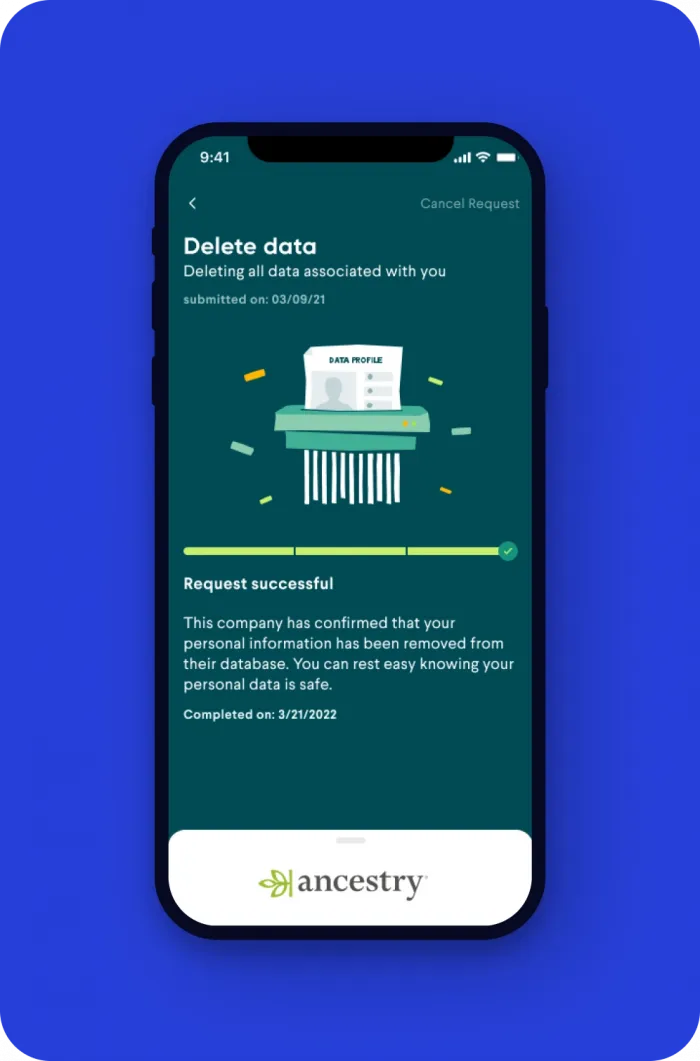 Permission Slip by DeleteMe delete data view