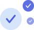 Three checkmarks inside bubbles